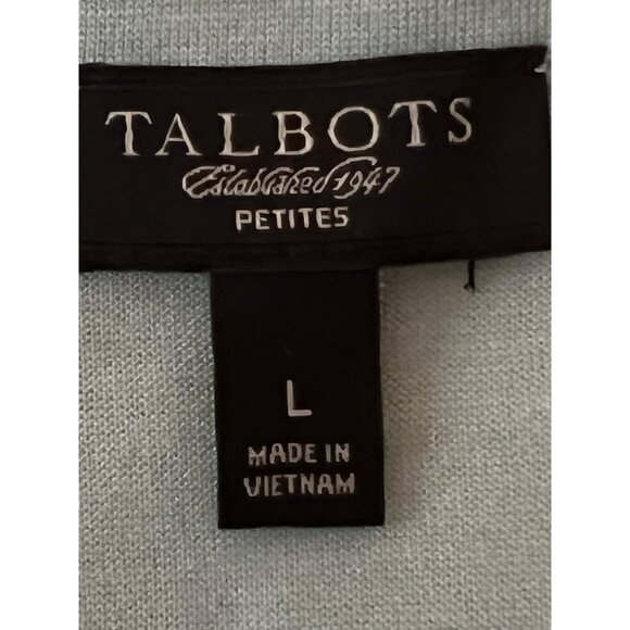 Talbots Woman Petites Large Lt Blue Scoop Neck 1/2 Sleeve Modal/Silk LW - Picture 12 of 16